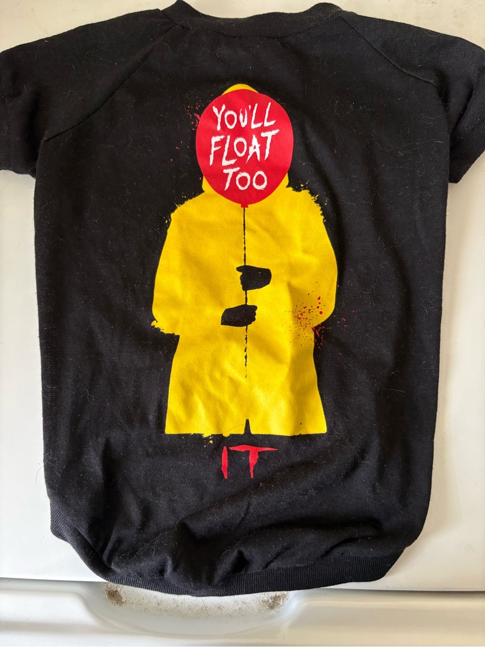 Black 'You’ll Float Too' Horror Pennywise Graphic Dog Tee